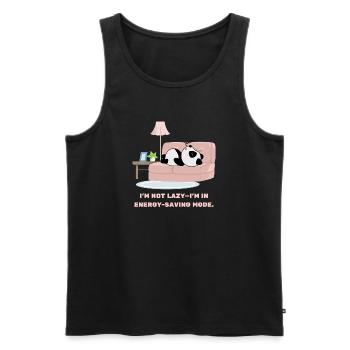 I'm Not Lazy Design for those who like to sleep - Men's Premium Organic Tank Top - black - Front - AI Model Male 178 light (178cm)
