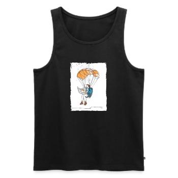 Airborne Reader Illustration - Men's Premium Organic Tank Top - black - Front - AI Model Male 178 light (178cm)