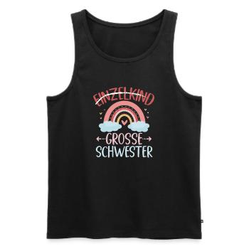 Große Schwester Regenbogen Geschwisterkind Baby - Männer Premium Bio Tank Top - Schwarz - Vorne - Michal (187cm)
