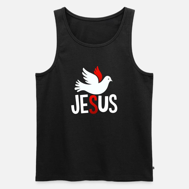 Friedens-Taube Jesus - Männer Premium Bio Tank Top - Schwarz