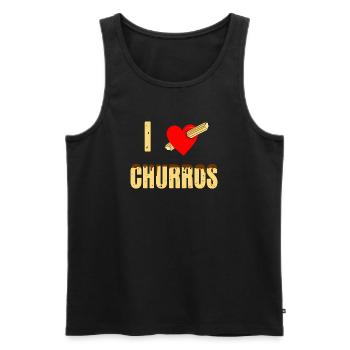 J'adore les churros - Débardeur bio Premium Homme - noir - Devant - Michal (187cm)