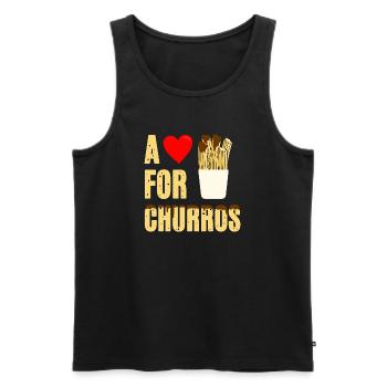 Un cœur pour les churros - Débardeur bio Premium Homme - noir - Devant - AI Model Male 178 light (178cm)