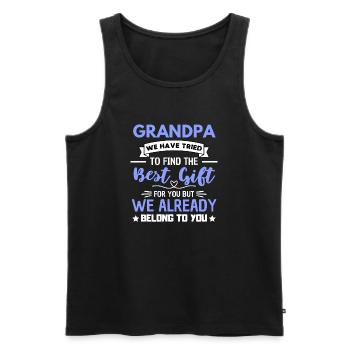 Citation d'amour de la famille grand-père - Débardeur bio Premium Homme - noir - Devant - AI Model Male 178 light (178cm)