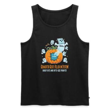 Gehackter Geist: Feller im System ! - Männer Premium Bio Tank Top - Schwarz - Vorne - AI Model Male 178 light (178cm)