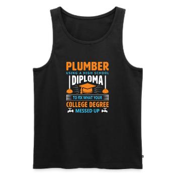 Heating Engineer Heating Construction Plumber Plumber - Men's Premium Organic Tank Top - black - Front - AI Model Male 178 light (178cm)