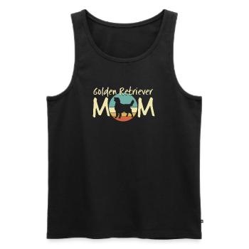 Golden Retriever Mutter Illustration - Männer Premium Bio Tank Top - Schwarz - Vorne - Michal (187cm)
