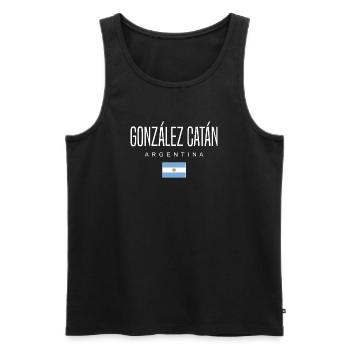 González Catán Argentina Argentinian - Men's Premium Organic Tank Top - black - Front - AI Model Male 178 light (178cm)
