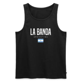 La Banda Argentine Argentins - Débardeur bio Premium Homme - noir - Devant - AI Model Male 178 light (178cm)
