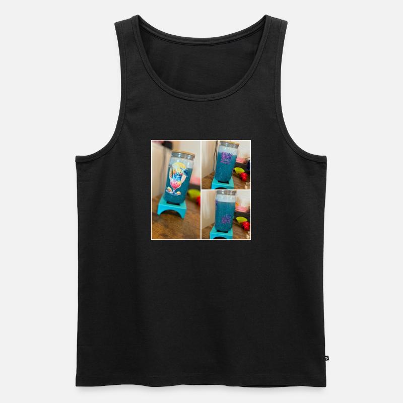 Glitzerbecher - Männer Premium Bio Tank Top - Schwarz