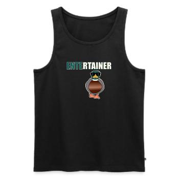 Entertainer Ente - Männer Premium Bio Tank Top - Schwarz - Vorne - AI Model Male 178 light (178cm)