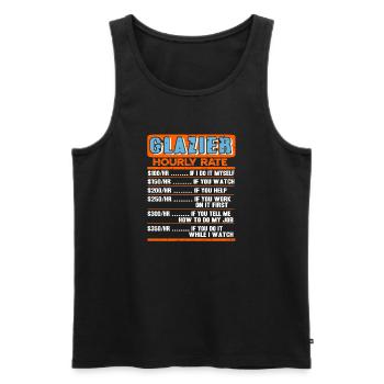 Trust Me Im A Glazier Skilled Trades Humor - Men's Premium Organic Tank Top - black - Front - AI Model Male 178 light (178cm)