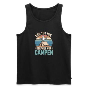  Der Tut Nix Der Will Nur Campen Möwe Zelt Strand - Männer Premium Bio Tank Top - Schwarz - Vorne - Michal (187cm)