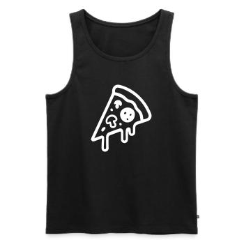 Pizza Symbol - Männer Premium Bio Tank Top - Schwarz - Vorne - Michal (187cm)