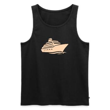 Minimalist Cruise Ship Silhouette Vacation - Men's Premium Organic Tank Top - black - Front - Michal (187cm)