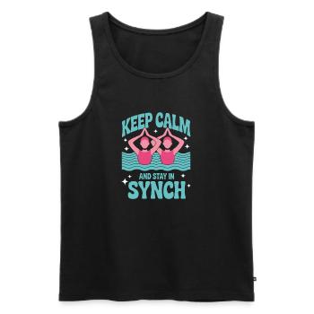 Synchronschwimmen Kunstschwimmen Wassersport - Männer Premium Bio Tank Top - Schwarz - Vorne - AI Model Male 178 light (178cm)