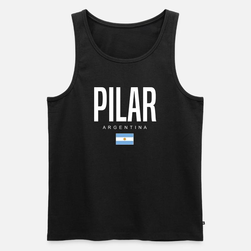 Pilar Argentinien Argentinier - Männer Premium Bio Tank Top - Schwarz