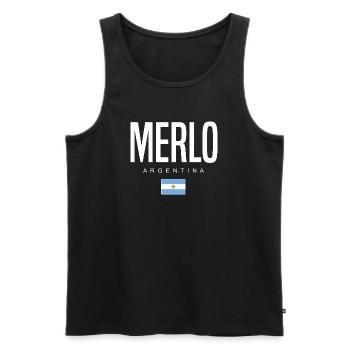 Merlo Argentine Argentin - Débardeur bio Premium Homme - noir - Devant - AI Model Male 178 light (178cm)