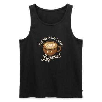 Barista Espresso Crew Café Slinger Latte - Débardeur bio Premium Homme - noir - Devant - AI Model Male 178 light (178cm)