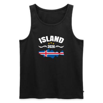 Vacances de pêche Islande 2026 - Débardeur bio Premium Homme - noir - Devant - AI Model Male 178 light (178cm)