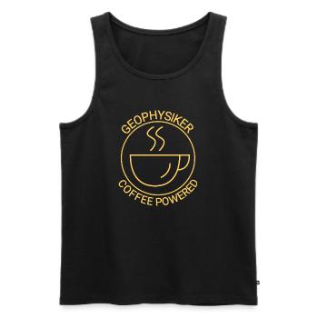 Geophysiker Coffee Powered Geophysik - Männer Premium Bio Tank Top - Schwarz - Vorne - AI Model Male 178 light (178cm)