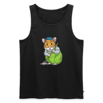 Hamster Cleaning Mop - Men's Premium Organic Tank Top - black - Front - AI Model Male 178 light (178cm)