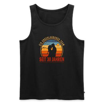 30 ans de relation Cadeau Mari Femme - Débardeur bio Premium Homme - noir - Devant - Michal (187cm)