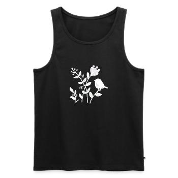 Natur_mit_Vogel_weiss - Débardeur bio Premium Homme - noir - Devant - AI Model Male 178 light (178cm)