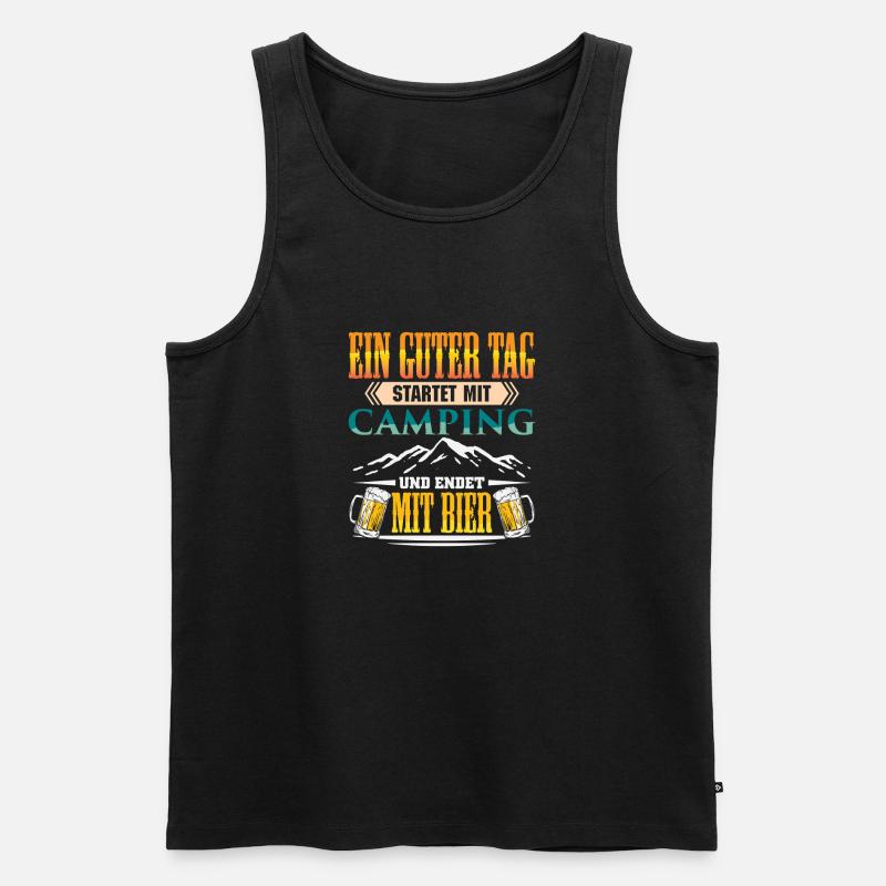 Camper Camping Wohnwagen Spruch - Männer Premium Bio Tank Top - Schwarz