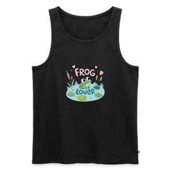Frosch-Design in der Liebe in der Natur - Männer Premium Bio Tank Top - Schwarz - Vorne - Michal (187cm)