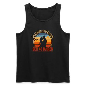 40 Years Relationship Gift Husband Wife - Men's Premium Organic Tank Top - black - Front - AI Model Male 178 light (178cm)