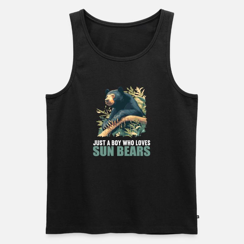 Sun Bear Malaienbär - Männer Premium Bio Tank Top - Schwarz
