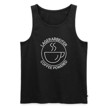 Lagerarbeiter Coffee Powered - Männer Premium Bio Tank Top - Schwarz - Vorne - Michal (187cm)