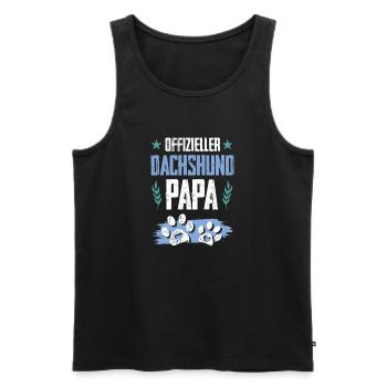 teckel teckel chiens papa - Débardeur bio Premium Homme - noir - Devant - Michal (187cm)