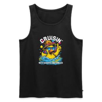 Rubber duck crew enjoys cruise - Men's Premium Organic Tank Top - black - Front - Michal (187cm)