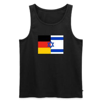 Drapeau Allemagne Israël - Débardeur bio Premium Homme - noir - Devant - AI Model Male 178 light (178cm)