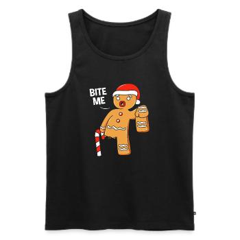 Gingerbread Man Christmas Gingerbread Lebkuchen - Men's Premium Organic Tank Top - black - Front - Michal (187cm)