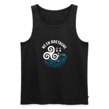 Born in Brittany Triskel Breton identity - Men's Premium Organic Tank Top - black - Front - AI Model Male 178 light (178cm)