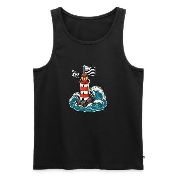 Bretagne Phare Breton Gwenn ha Du Fierté Bretonne - Männer Premium Bio Tank Top - Schwarz - Vorne - AI Model Male 178 light (178cm)