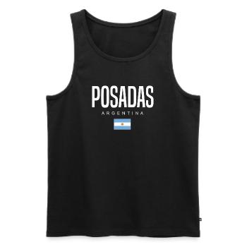 Posadas Argentine Argentins - Débardeur bio Premium Homme - noir - Devant - AI Model Male 178 light (178cm)
