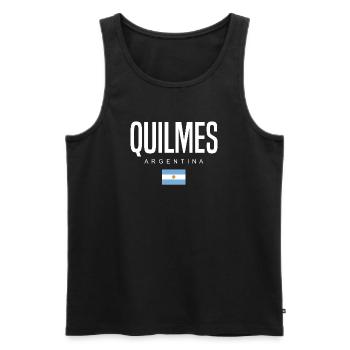Quilmes Argentine Argentin - Débardeur bio Premium Homme - noir - Devant - AI Model Male 178 light (178cm)