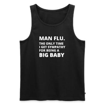 Homme Grippe Big Baby Graphic Tee - Débardeur bio Premium Homme - noir - Devant - Michal (187cm)