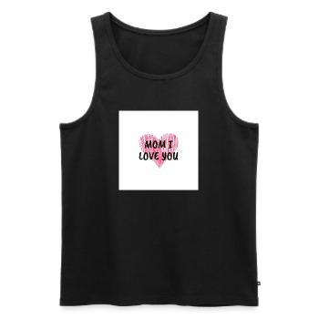 Mom I love U - Männer Premium Bio Tank Top - Schwarz - Vorne - Michal (187cm)