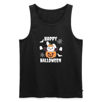 Bunny Happy Halloween Pumpkin Bat Costume - Men's Premium Organic Tank Top - black - Front - Michal (187cm)