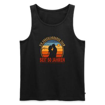 50 Years Relationship Anniversary Golden Wedding Anniversary - Men's Premium Organic Tank Top - black - Front - Michal (187cm)