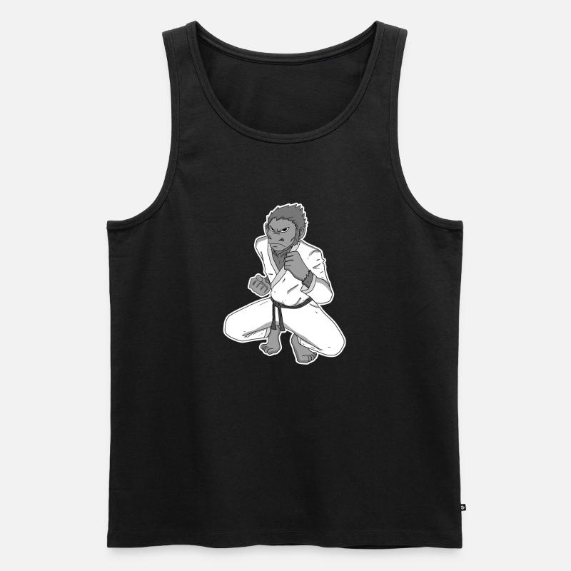 Strong monkey doing karate - Men's Premium Organic Tank Top - black