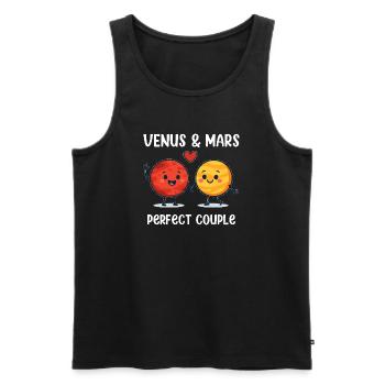 Conception d'amour du couple parfait Vénus et Mars - Débardeur bio Premium Homme - noir - Devant - Michal (187cm)