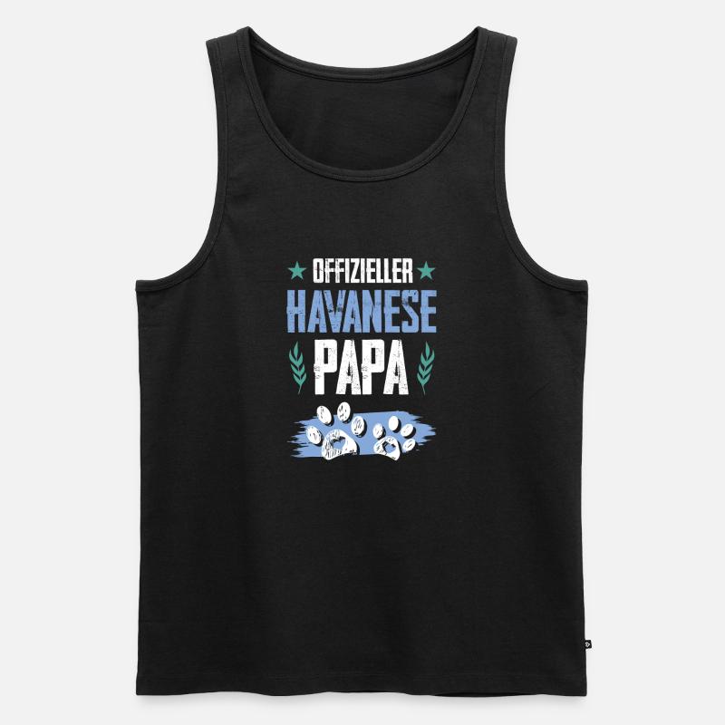 havanese hunde papa - Männer Premium Bio Tank Top - Schwarz