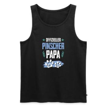 pinscher hunde papa - Männer Premium Bio Tank Top - Schwarz - Vorne - Michal (187cm)