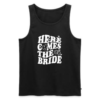 Here Comes the Bride – Hochzeit Statement - Männer Premium Bio Tank Top - Schwarz - Vorne - AI Model Male 178 light (178cm)