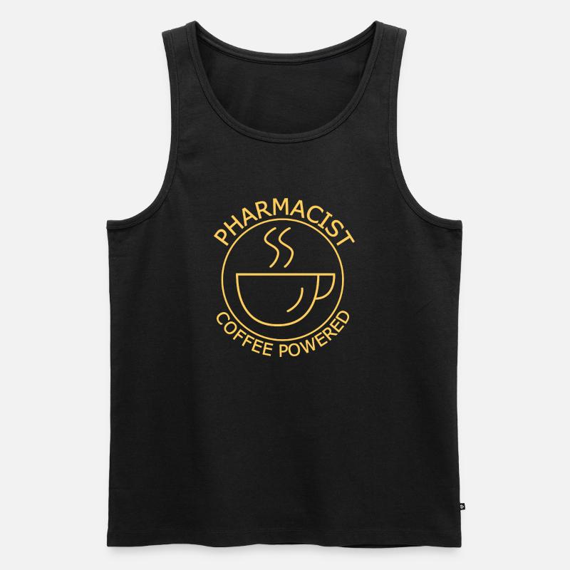 Pharmacist Coffee Powered  - Männer Premium Bio Tank Top - Schwarz